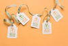 Birthday Gift Tags Mock-Ups With Floral Ribbons Psd