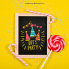 Birthday Mockup With Slate And Lollipop Psd