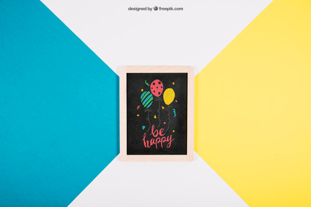 Birthday Mockup With Slate Psd