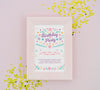 Birthday Party Poster In Frame With Golden Confetti Psd