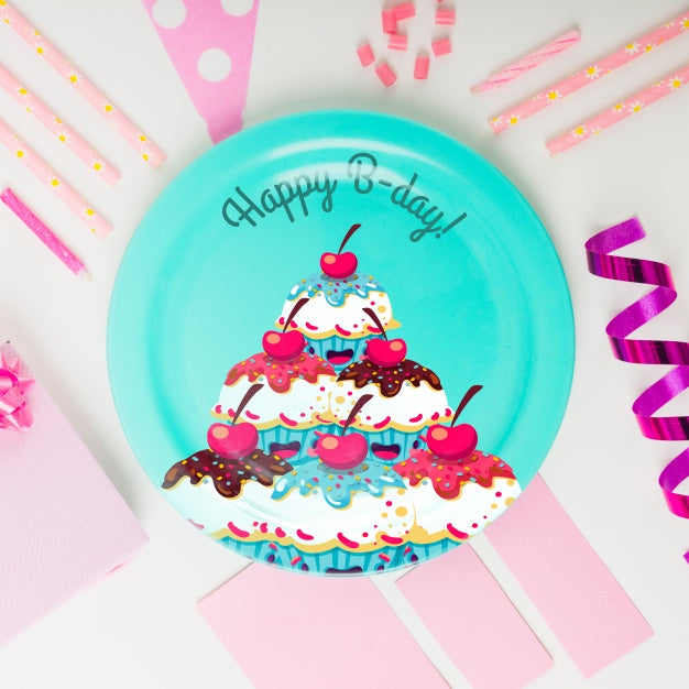 Birthday Plate Mockup Psd