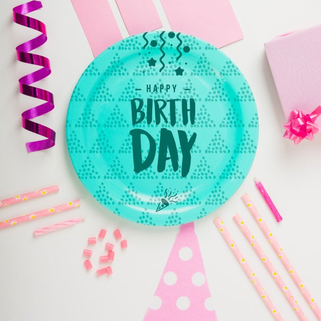 Birthday Plate Mockup Psd