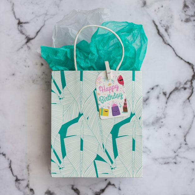 Birthday Present Bag Mockup Psd