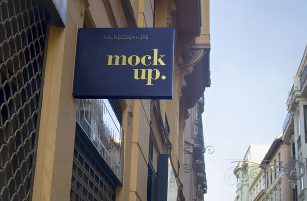 Black And Gold Advertising Panel Mockup Psd