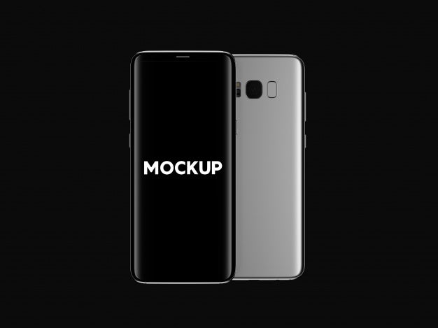 Black And Silver Mobile Phone Mock Up Design Psd
