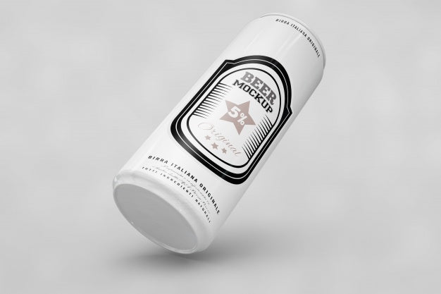 Black And White Beer Can Mock Up Psd