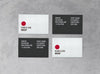 Black And White Business Card Collection Over Concrete Surface Psd
