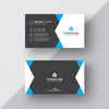 Black And White Business Card With Blue Details Psd