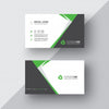 Black And White Business Card With Green Details Psd