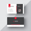 Black And White Business Card With Red Details Psd