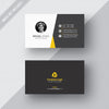 Black And White Business Card With Yellow Details Psd