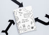 Black Arrows And Notebook With Doodles Psd