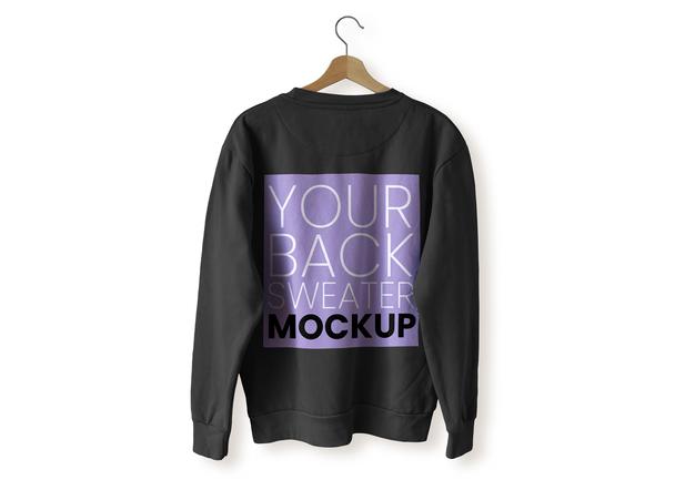 Black Back Sweater Mockup Psd