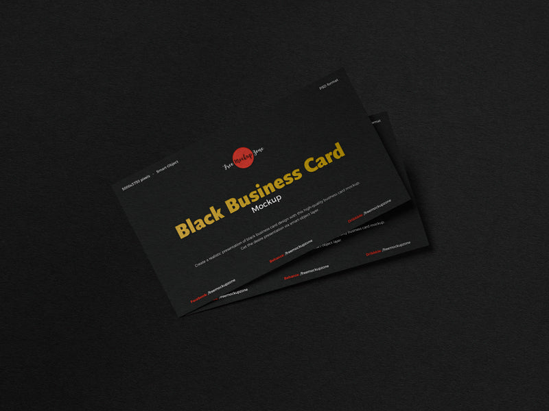 Black Business Card Mockup