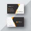 Black Business Card With Orange Details Psd