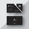 Black Business Card With Silver Details Psd