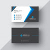 Black Business Card With White And Blue Details Psd
