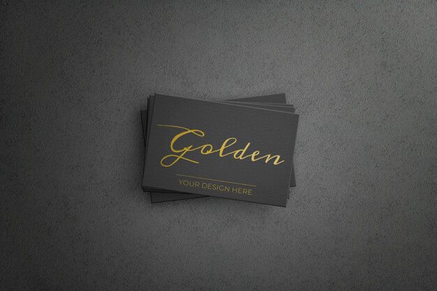 Black Bussiness Card With Golden Design Psd