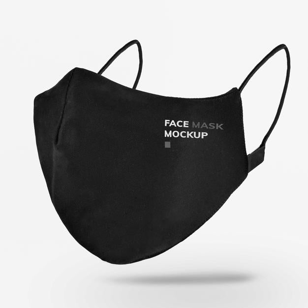 Black Face Mask Mockup Design Psd