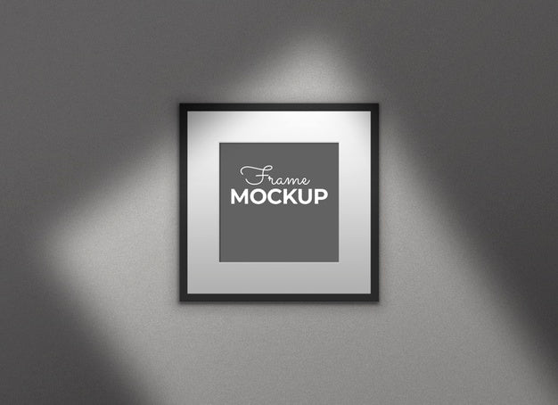 Black Frame With Shadows Mockup Psd