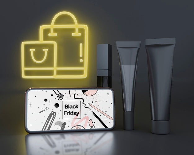 Black Friday Background With Neon Lights Psd