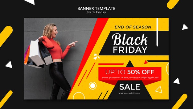 Black Friday Banner Template Mock-Up Psd