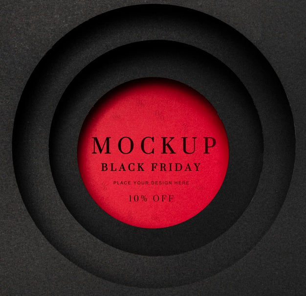 Black Friday Circular Red Mock-Up Psd
