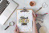Black Friday Composition With Clipboard Psd