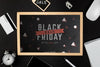 Black Friday Concept Mock-Up On Black Background Psd