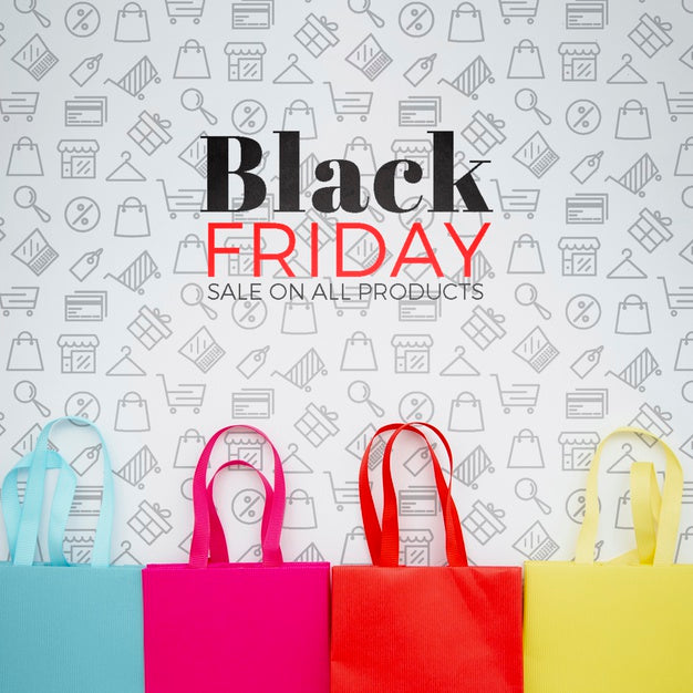 Black Friday Concept Mock-Up On Plain Background Psd