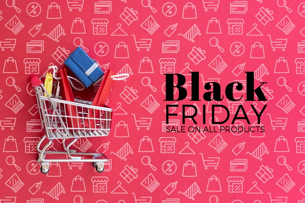 Black Friday Concept Mock-Up On Plain Background Psd