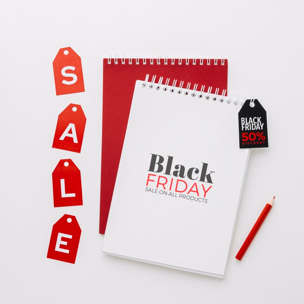 Black Friday Concept Mock-Up On Plain Background Psd