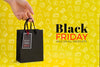 Black Friday Concept On Yellow Background Psd