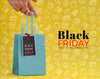 Black Friday Concept On Yellow Background Psd