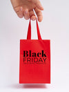 Black Friday Concept Red Bag Mock-Up Psd