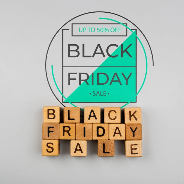 Black Friday Concept With Cubes On Plain Background Psd