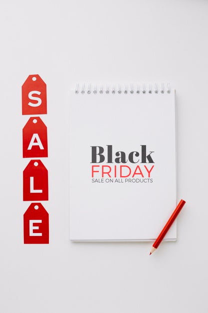 Black Friday Concept With Notebook Mock-Up Psd