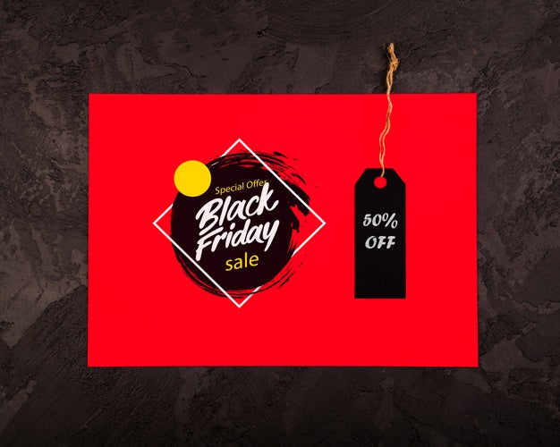 Black Friday Concept With Price Tag Psd