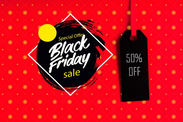 Black Friday Concept With Price Tag Psd