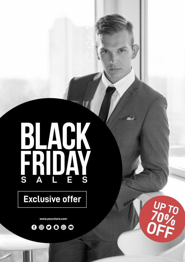 Black Friday Cover Mockup With Image Psd