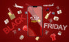 Black Friday Mobile On Sale Mock-Up Red Background Psd