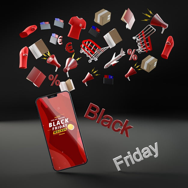 Black Friday Mobile Phone Discount Black Background Psd