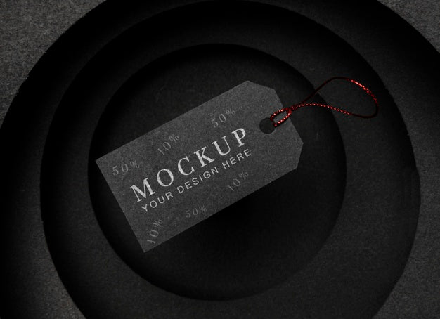 Black Friday Mock-Up Black Price Tag Psd