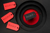 Black Friday Mock-Up Red And Black Price Tags Psd