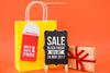 Black Friday Mockup With Bag And Board Psd