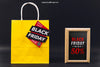 Black Friday Mockup With Bag And Frame Psd