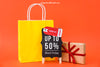Black Friday Mockup With Bag And Gift Psd
