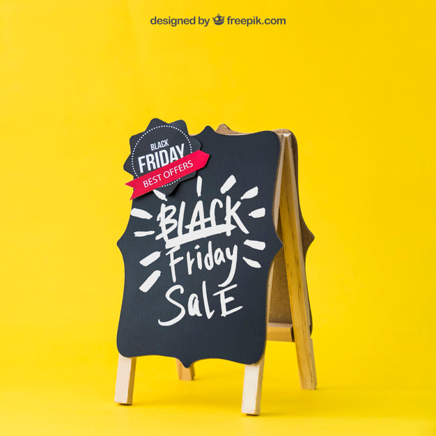 Black Friday Mockup With Decorative Board Psd