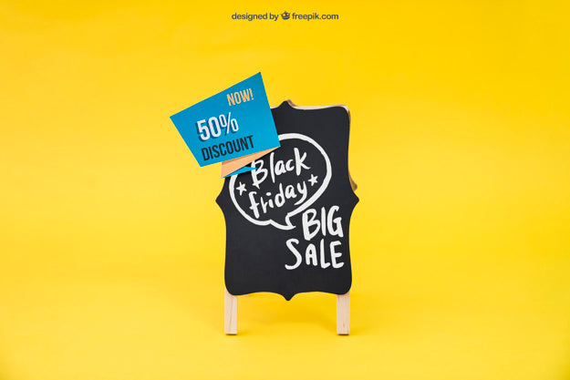 Black Friday Mockup With Label On Board Psd