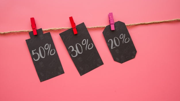 Black Friday Mockup With Labels On Clothesline Psd